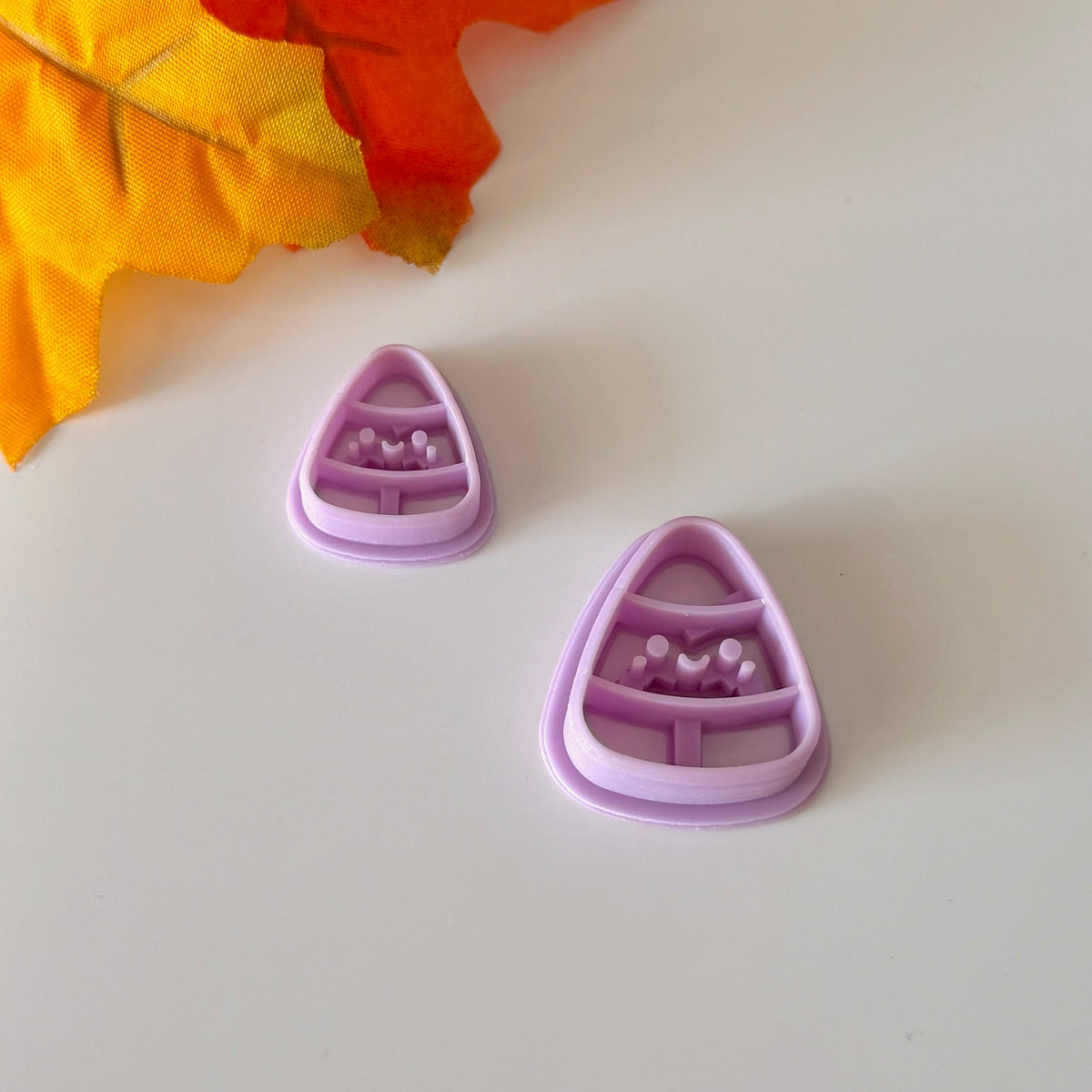 Chubby Candy Corn Face Cutter | 0.75"-1.25" | Polymer Clay Cutter Earrings Halloween