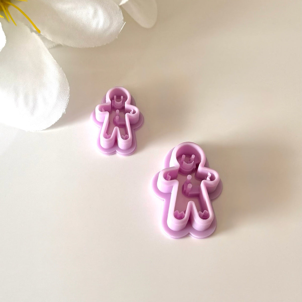 Gingerbread Man No. 3 (Iced) | 0.75"-1.25" | Polymer Clay Cutter Earrings