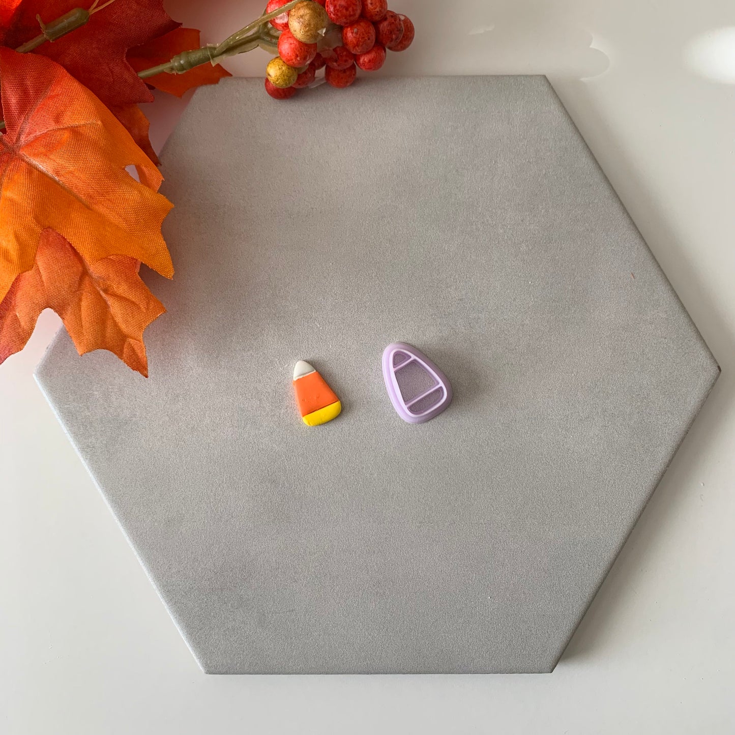 Candy Corn Polymer clay cutter, purple clay cutter