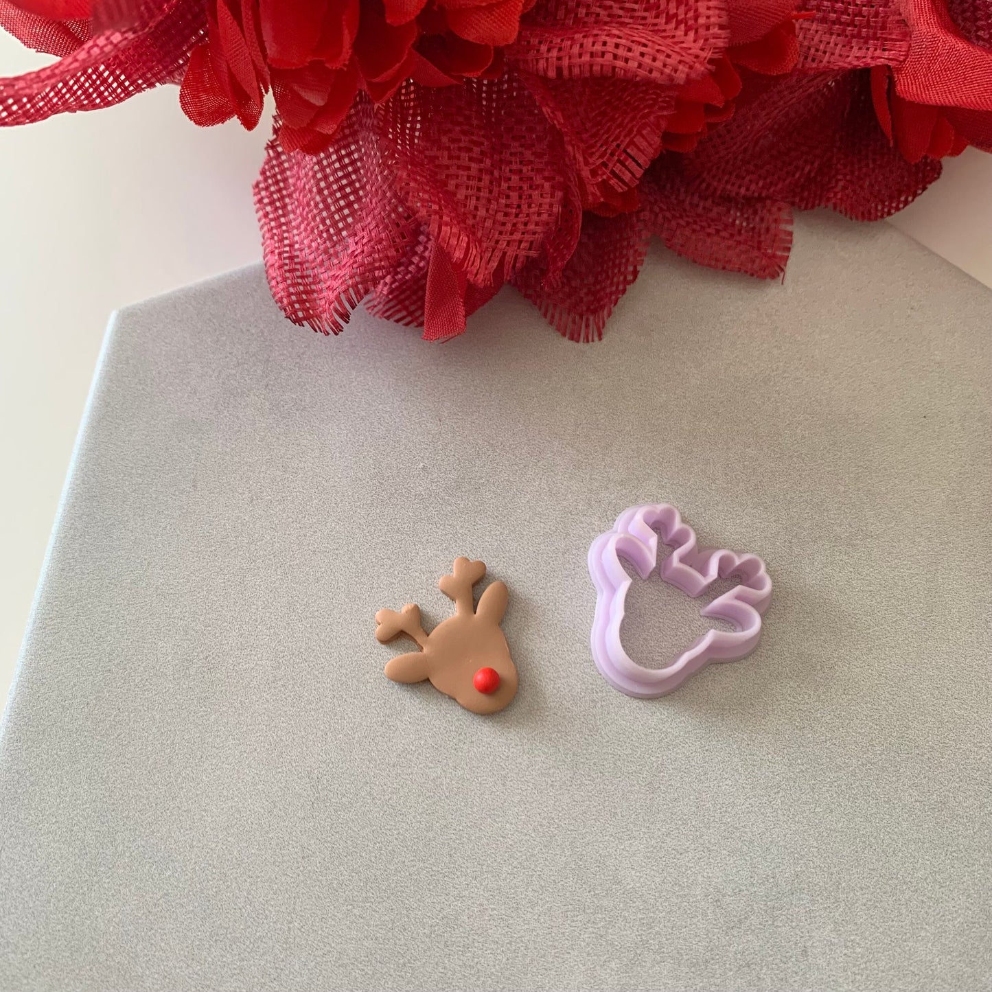 Reindeer Head Cutter | 0.75"-1.25" | Winter Polymer Clay Cutters Holiday Christmas Earrings Cutter