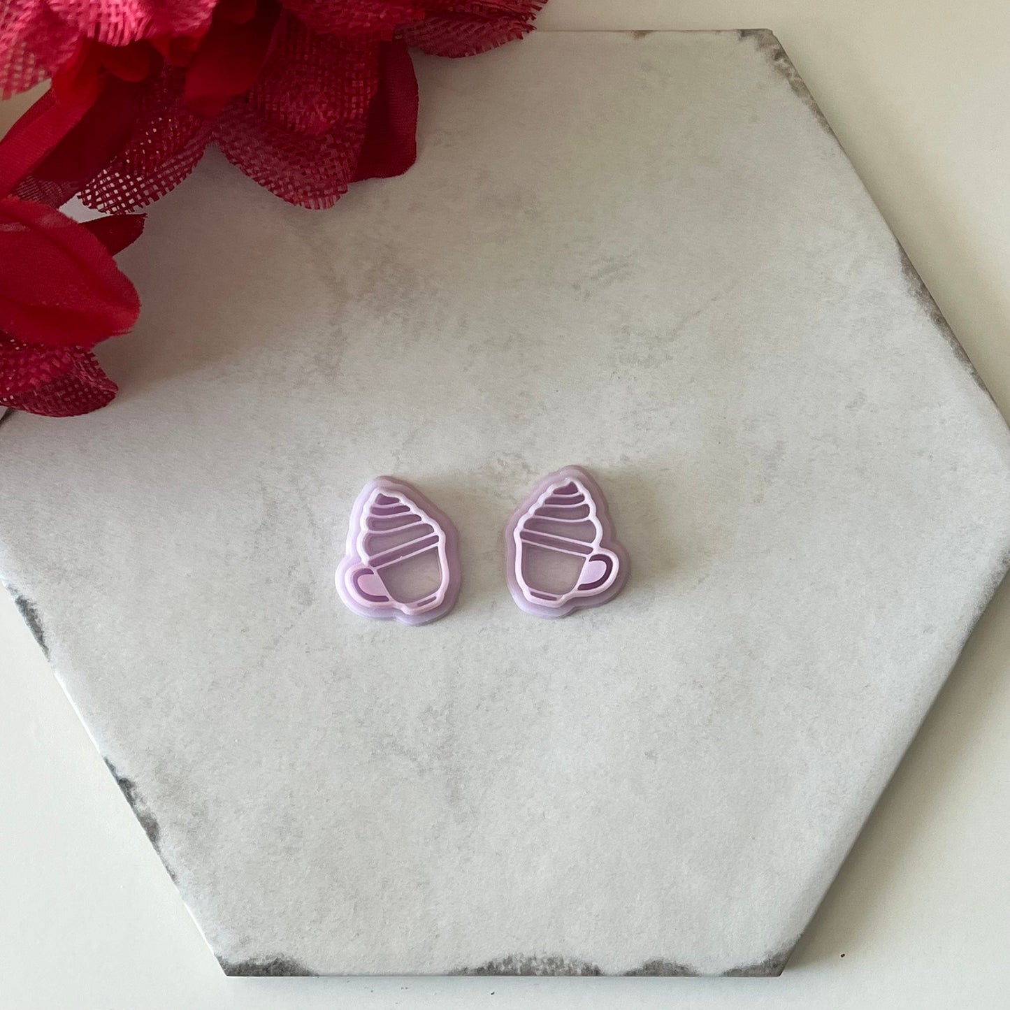 Latte with Cream Cutter Set | 0.75"-1.25" | Winter Polymer Clay Holiday Christmas Earrings Autumn Clay Cutters