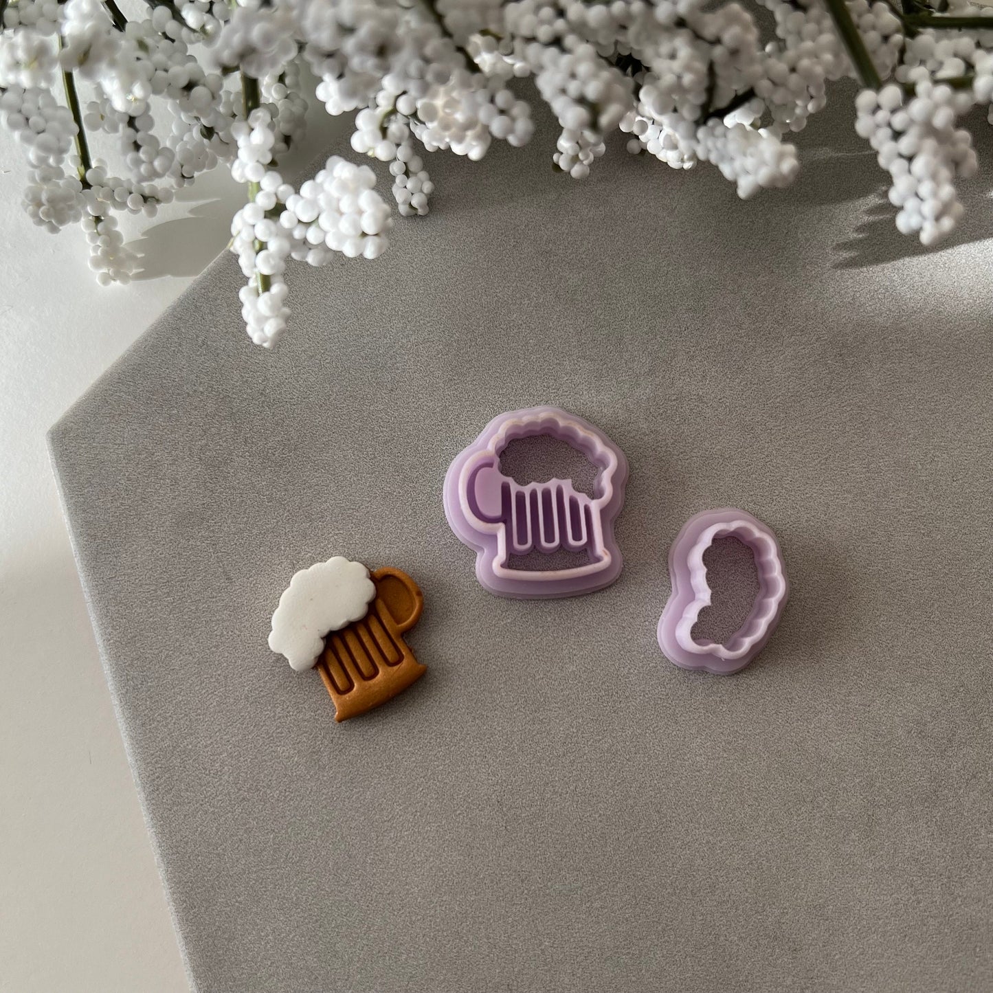 Beer with Cream Cutter | 0.75"-1.25" | Polymer Clay Cutter Earrings St Patrick’s Day