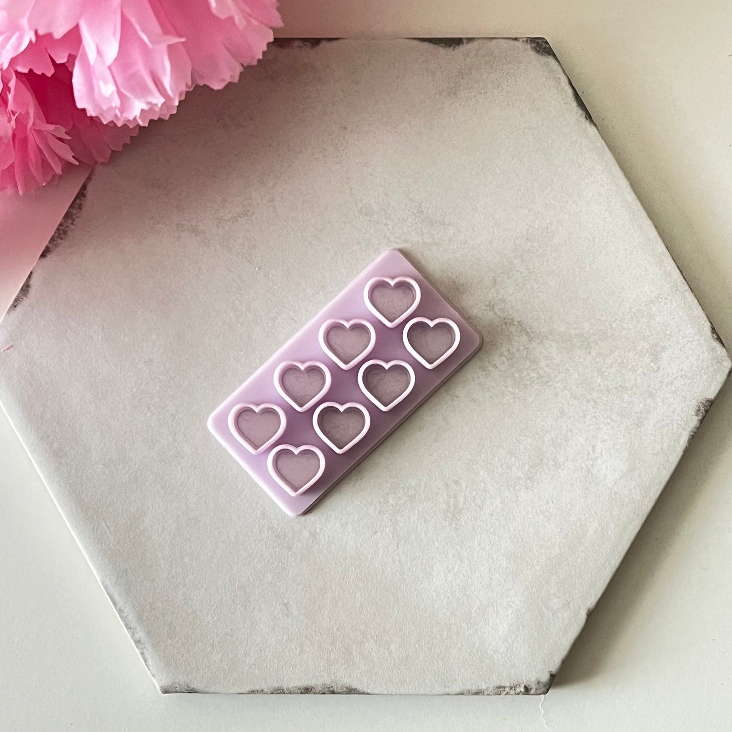 Micro Heart Cluster Cutter | Polymer Clay Cutter Earrings Stud Valentines Day