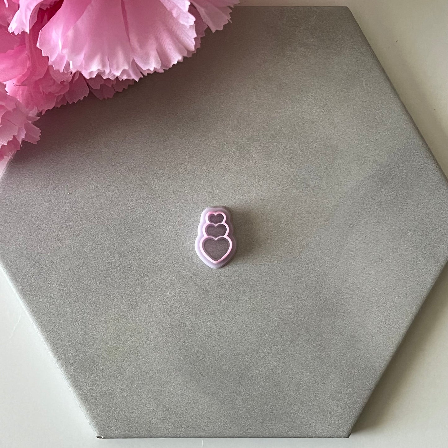 Stacked Heart Cutter | 0.75"-1.25" | Polymer Clay Cutter Earrings Valentines Day