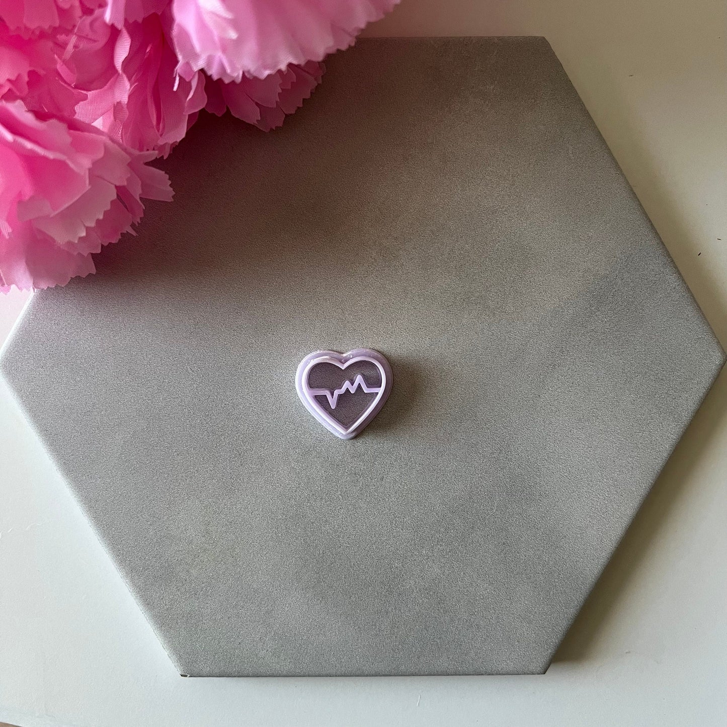 EKG Heart Cutter | 0.75"-1.25" | Polymer Clay Cutter Earrings Valentines Day