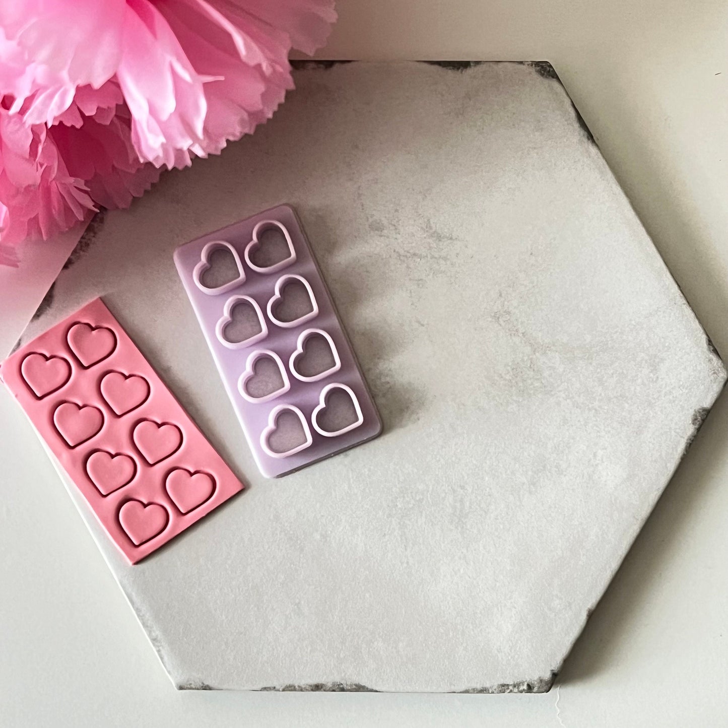 Micro Heart Cluster Cutter | Polymer Clay Cutter Earrings Stud Valentines Day