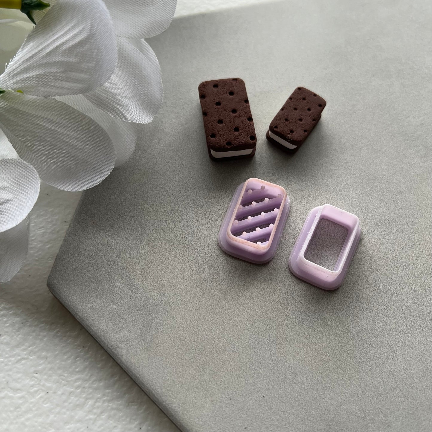 Ice Cream Sandwich Cutter (Set) | 0.75"-1.25" | Polymer Clay Cutter Earrings Summer