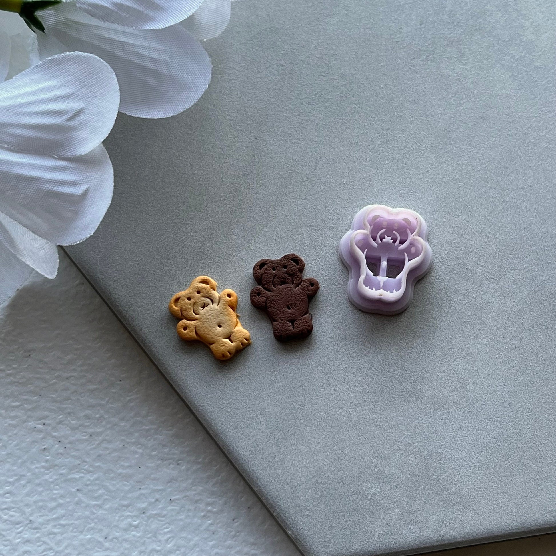 Bear Graham Cutter Hands Up | 0.75"-1.25" | Polymer Clay Cutter Earrings