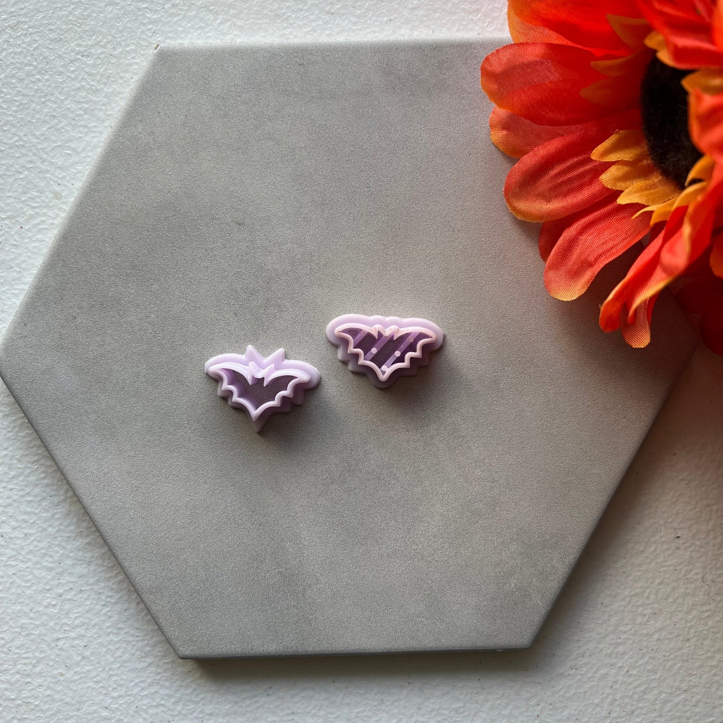 Bat Ice Cream Sandwich Cutter (set) | 0.75"-1.25" | Fall Polymer Clay Autumn Clay Cutters Fall Scary Halloween Earrings