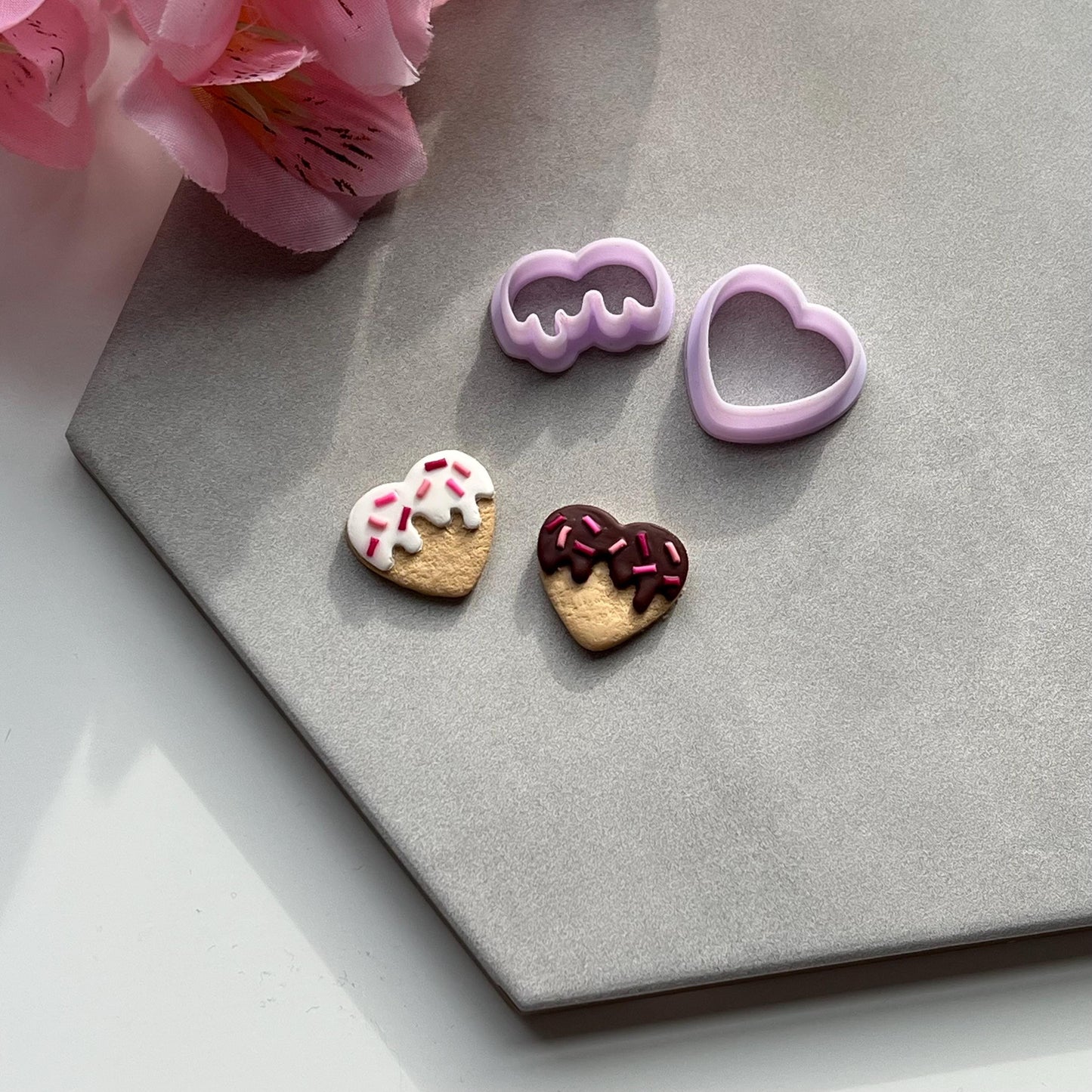 Drip Heart Set | 0.75"-1.25" | Polymer Clay Cutter Earrings Valentines Day
