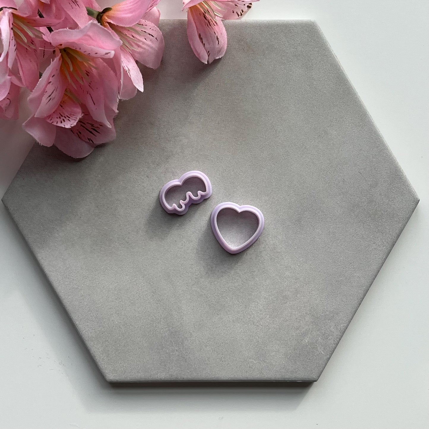 Drip Heart Set | 0.75"-1.25" | Polymer Clay Cutter Earrings Valentines Day