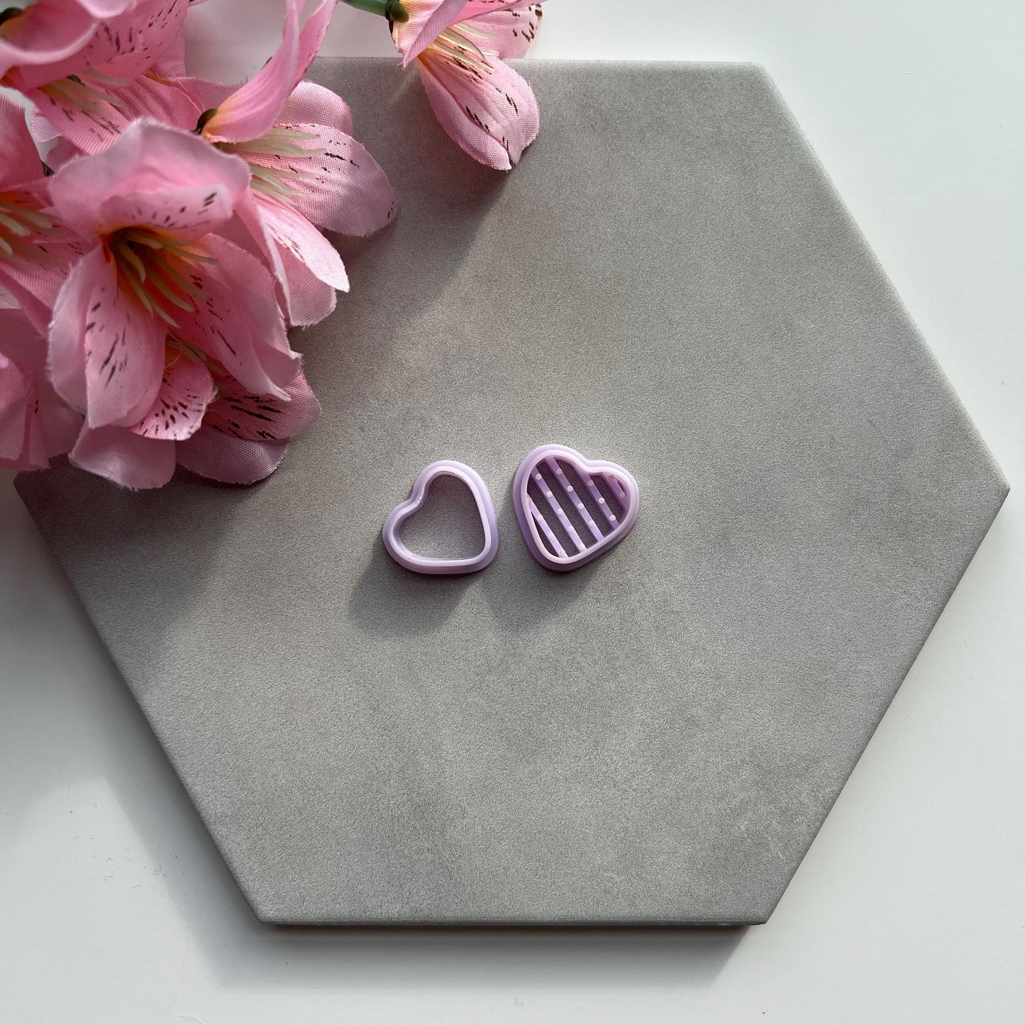 Heart Ice Cream Sandwich Set | 0.75"-1.25" | Polymer Clay Cutter Earrings Valentines Day