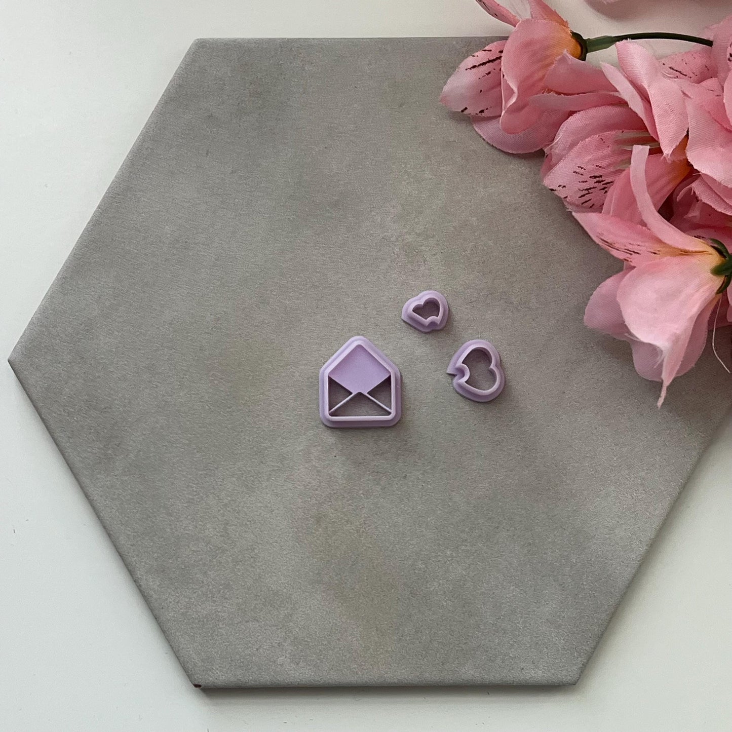 Letter with Hearts Cutter Set | 0.75"-1.25" | Polymer Clay Cutter Earrings Valentines Day