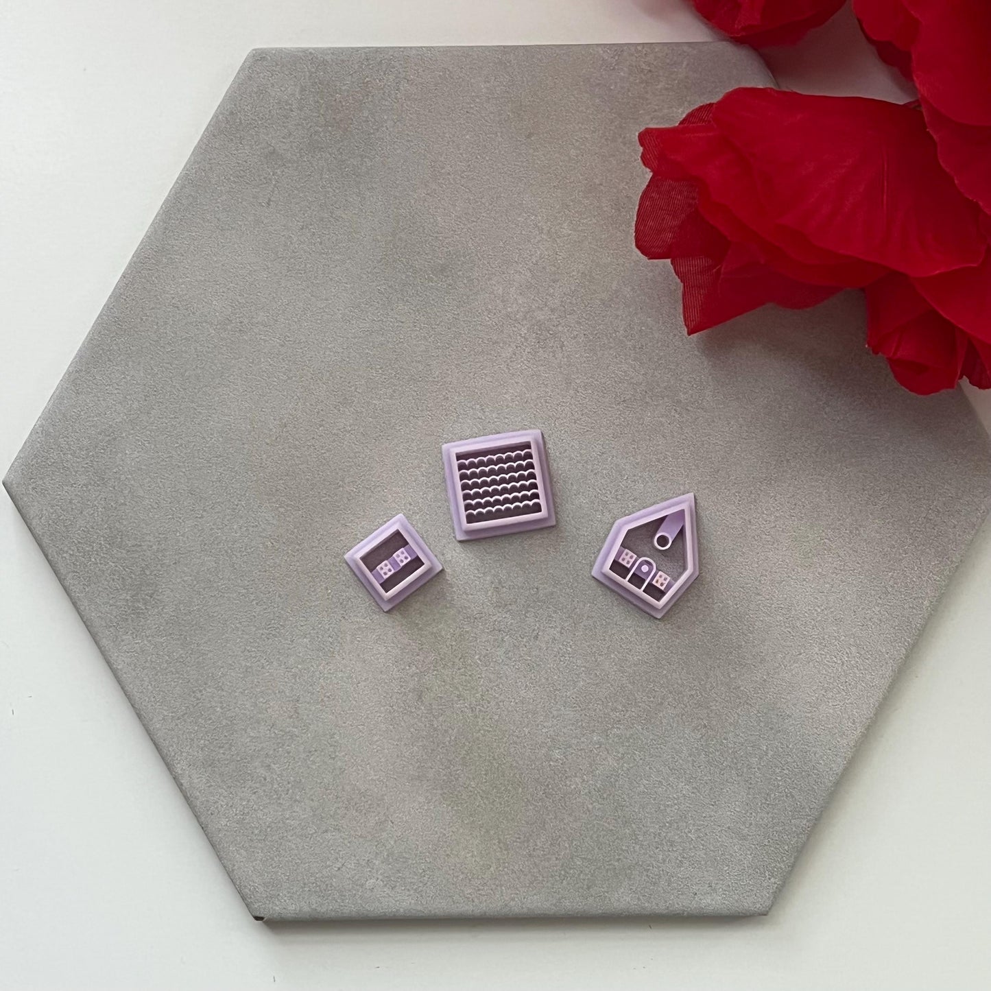 3D Gingerbread House Cutter (set) | 0.75"-1.25" | Winter Polymer Clay Holiday Christmas Earrings