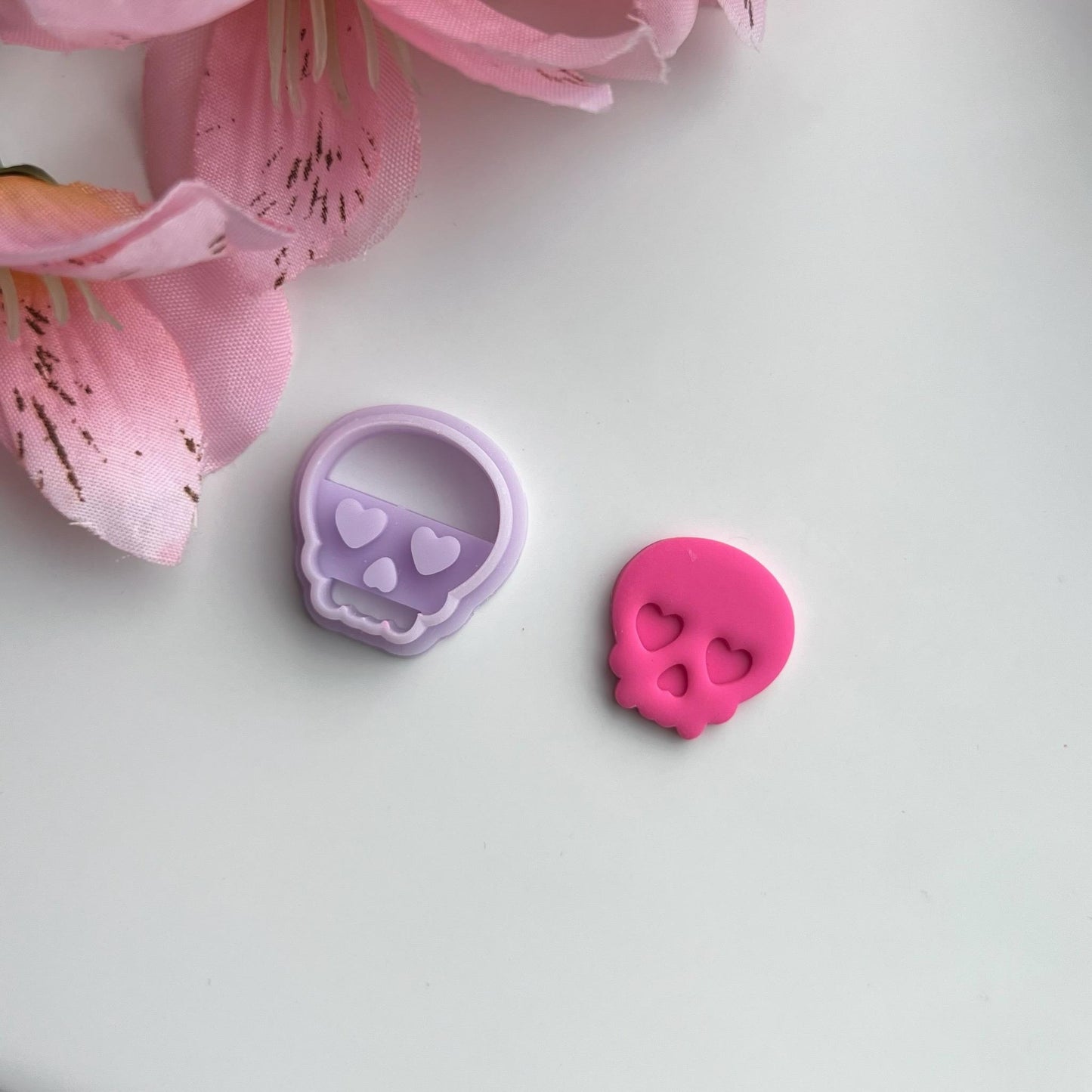 Heart Eye Skull Cutter | 0.75"-1.25" | Polymer Clay Cutter Earrings Valentines Day