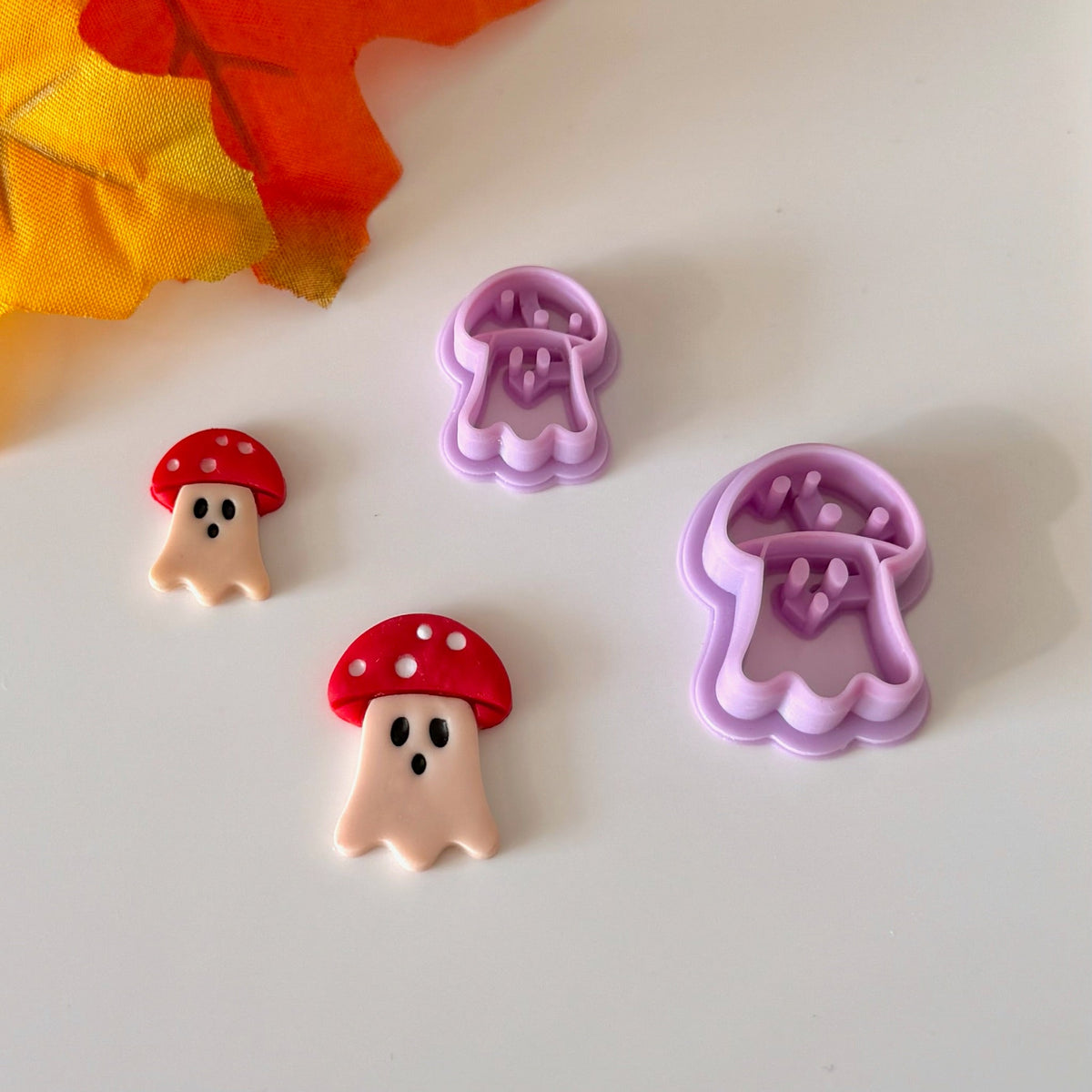Boo Shroom Ghost Cap Cutter | 0.75"-1.25" | Polymer Clay Cutter Earrings Halloween