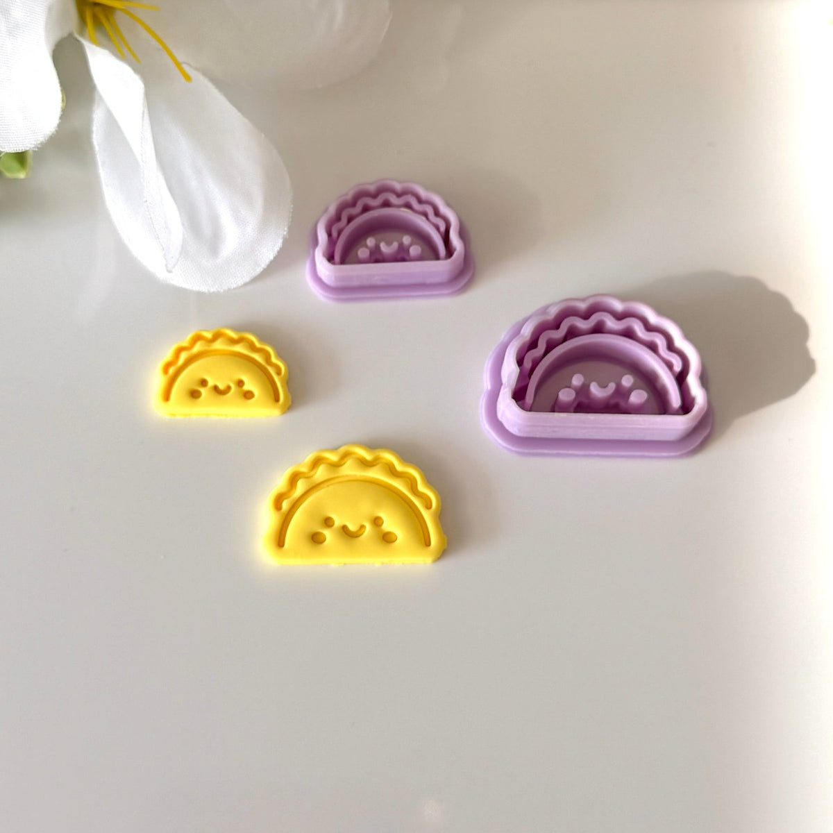 Happy Taco Cutter Set | 0.75"-1.25" | Polymer Clay Cutter Earrings