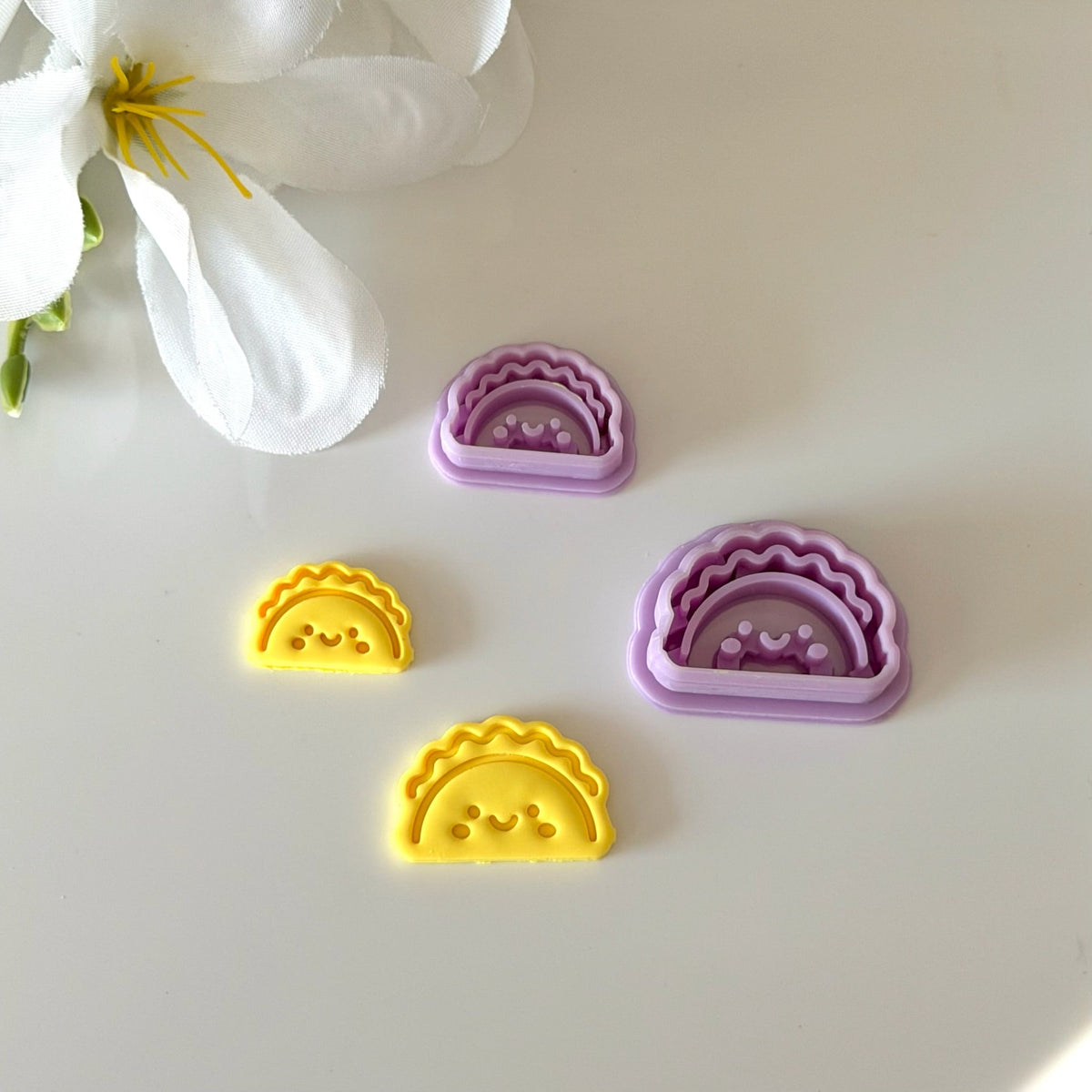 Happy Taco Cutter Set | 0.75"-1.25" | Polymer Clay Cutter Earrings