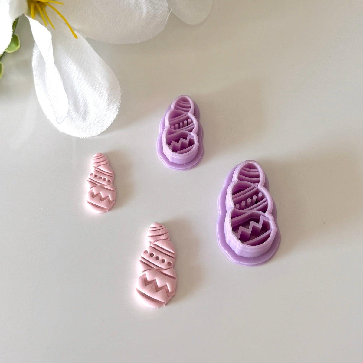 Stacked Easter Egg Cutter | 0.75"-1.25" | Polymer Clay Cutter Earrings Easter