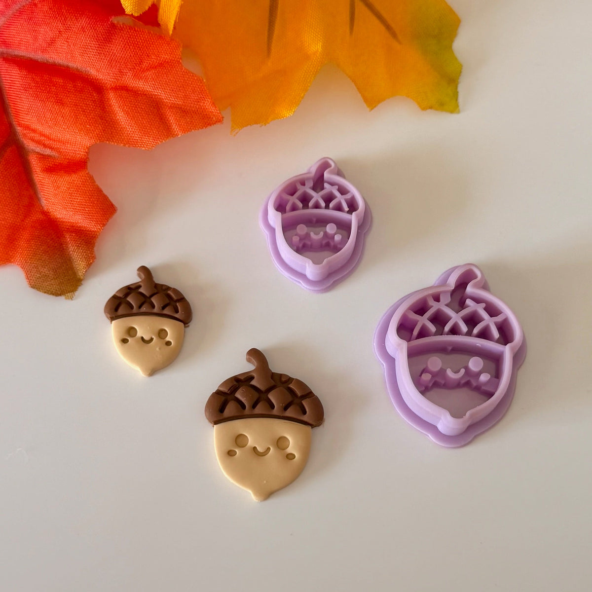 Chubby Acorn Face Cutter | 0.75"-1.25" | Polymer Clay Cutter Earrings Thanksgiving