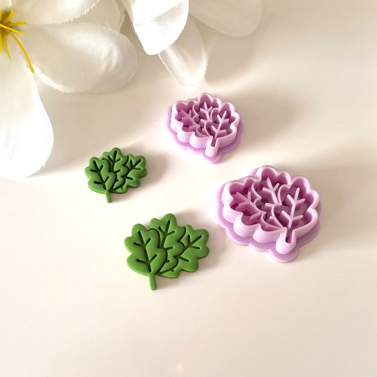 Stacked Leaf Trio | 0.75"-1.25" | Polymer Clay Cutter Earrings