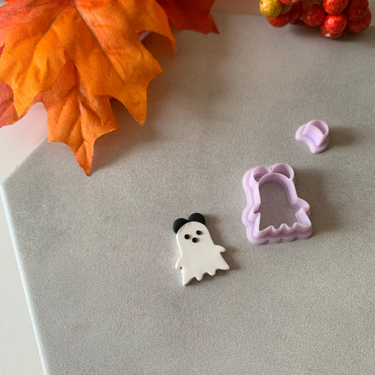 Ghost with Ears | 0.75"-1.25" | Fall Polymer Clay Autumn Clay Cutters Fall Scary Halloween Earrings Autumn Clay Cutters