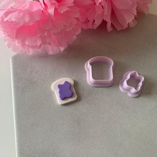 Bread and Jam Cutter | 0.75"-1.25" | Polymer Clay Cutter Earrings Toast Jelly
