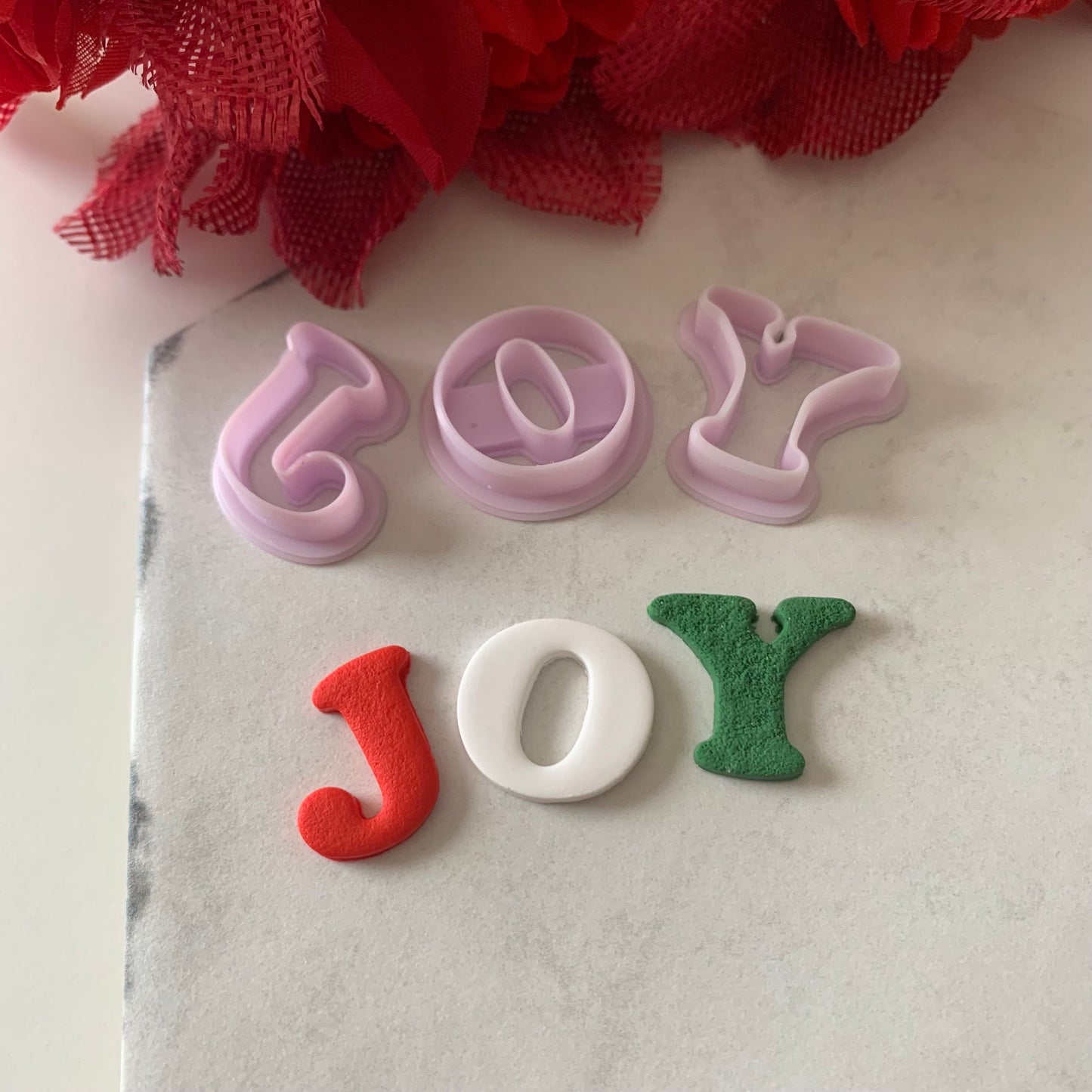 JOY Cutter | 0.75"-1.25" | Winter Polymer Clay Holiday Christmas Earrings