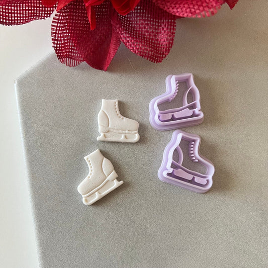 Ice Skate Cutter Set | 0.75"-1.25" | Winter Polymer Clay Holiday Christmas Earrings Autumn Clay Cutters
