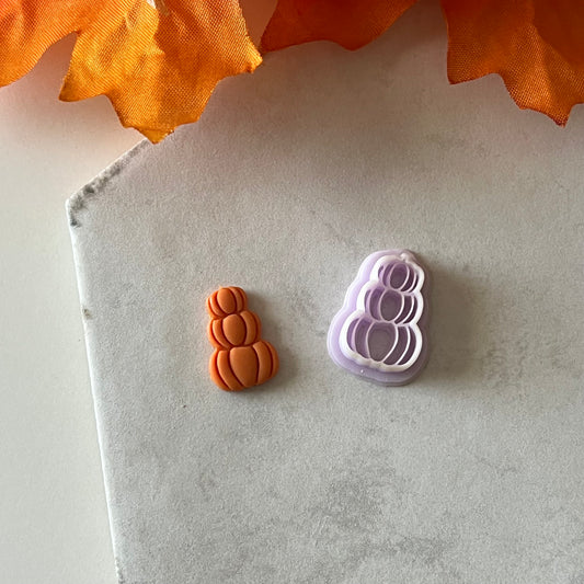 Stacked Pumpkin Cutter | 0.75"-1.25" | Fall Polymer Clay Autumn Clay Cutters Fall Scary Halloween Earrings Autumn Clay Cutters