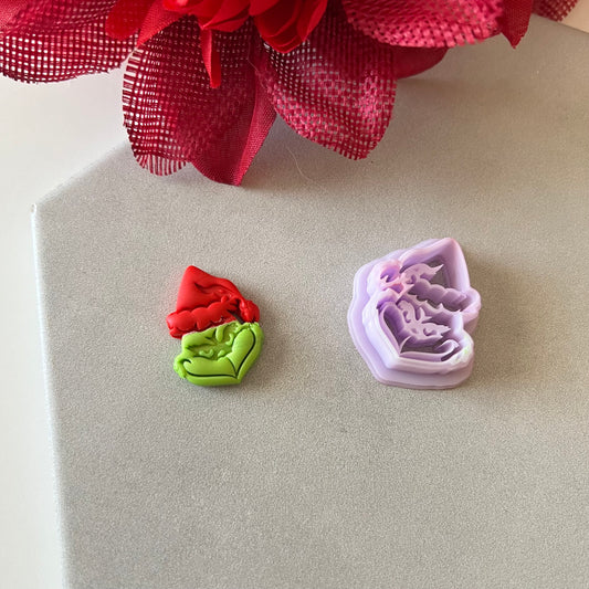 Grinch Cutter | 1"-1.25" | Winter Polymer Clay Holiday Christmas Earrings Autumn Clay Cutters