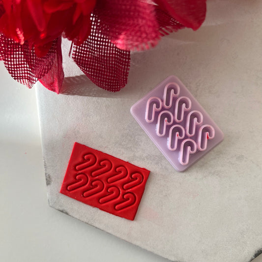 Micro Candy Cane Cluster Cutter | Polymer Clay Cutter Earrings Stud Christmas