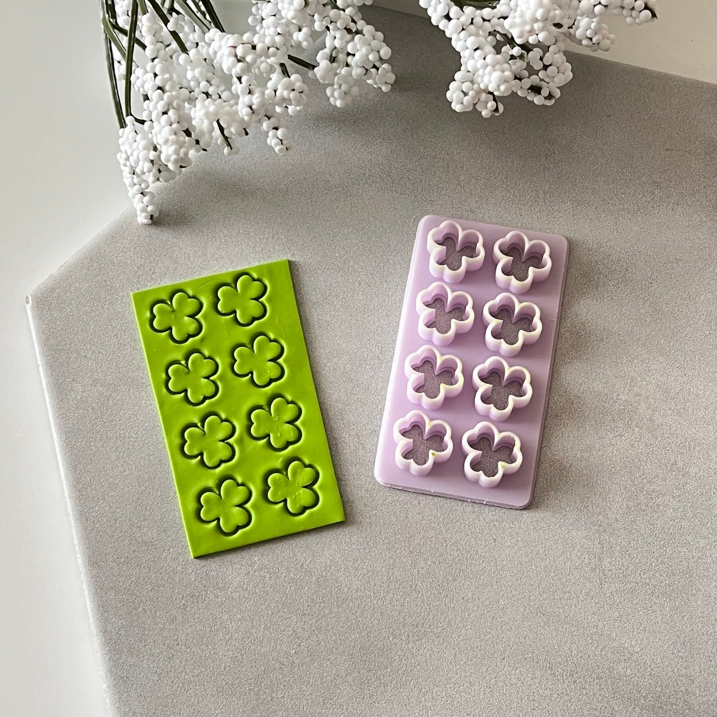 Micro Shamrock Cluster Cutter | Polymer Clay Cutter Earrings Stud St Patrick’s Day