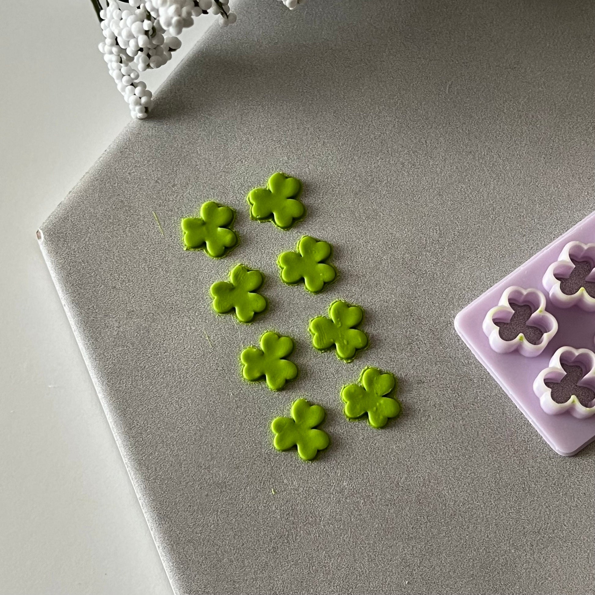 Micro Shamrock Cluster Cutter | Polymer Clay Cutter Earrings Stud St Patrick’s Day