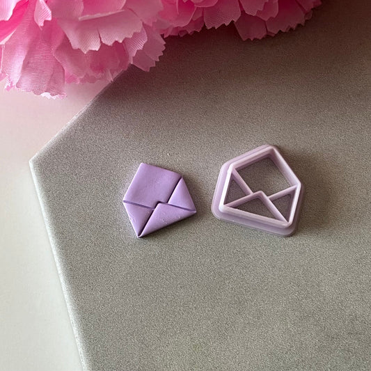 Open Envelope Cutter | 0.75"-1.25" | Polymer Clay Cutter Earrings Valentines Day Letter