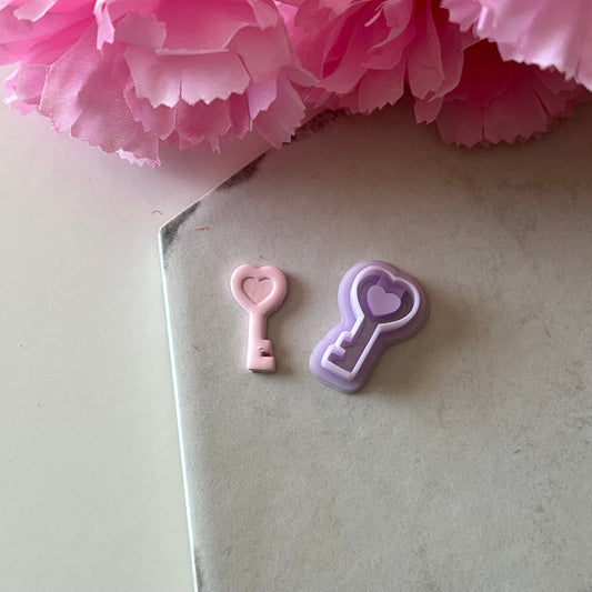 Heart Key Cutter | 0.75"-1.25" | Polymer Clay Cutter Earrings Valentines Day