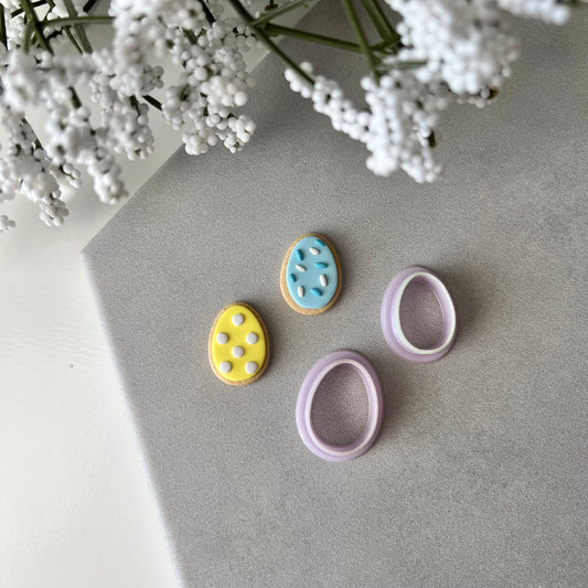 Easter Egg Sugar Cookie Cutter (set) | 0.75"-1.25" | Polymer Clay Cutter Earrings Easter Spring
