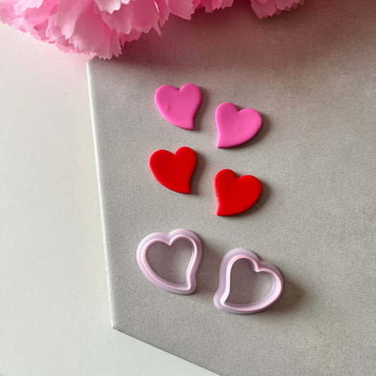 Asymmetrical Heart Cutter Set | 0.75"-1.25" | Polymer Clay Cutter Earrings Valentines Day