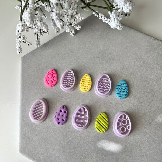 Embossed Easter Egg Cutters | 0.75"-1.25" | Polymer Clay Cutter Earrings Easter Spring