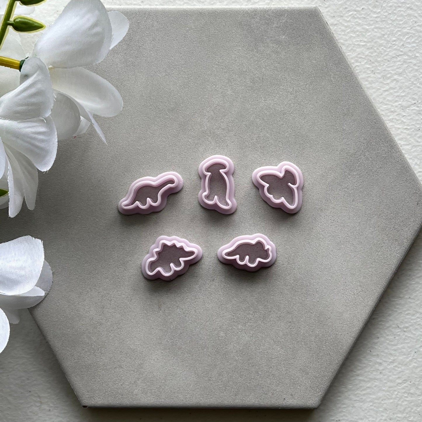 Dino Nugget Cutter Set | 0.75"-1.25" | Polymer Clay Cutter Earrings