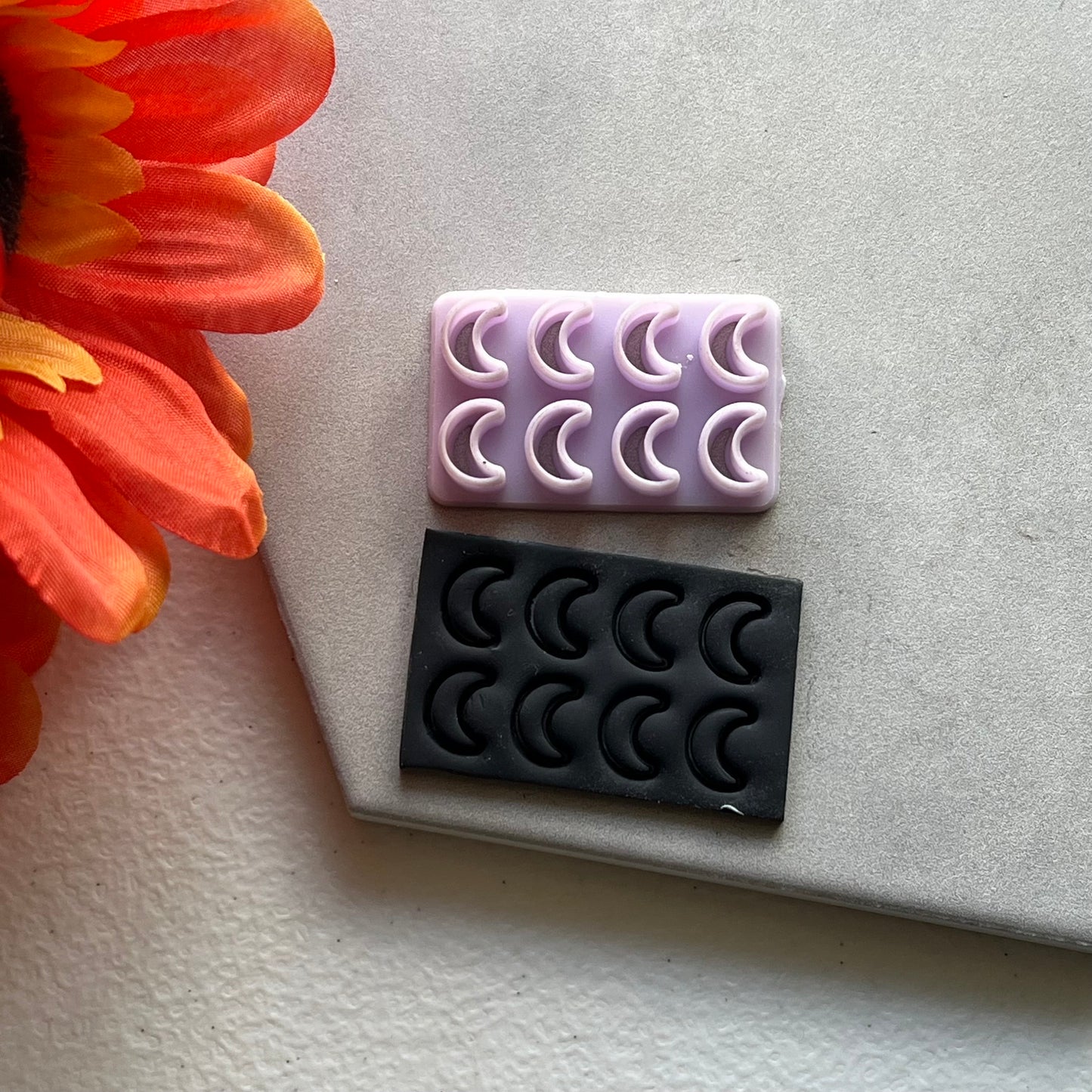 Crescent Moon Cluster Cutter | Polymer Clay Cutter Earrings Stud Halloween Fall