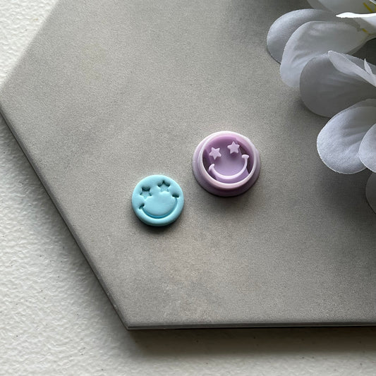 Star Smiley Face Cutter | 0.75"-1.25" | Polymer Clay Cutter Earrings Fourth of July