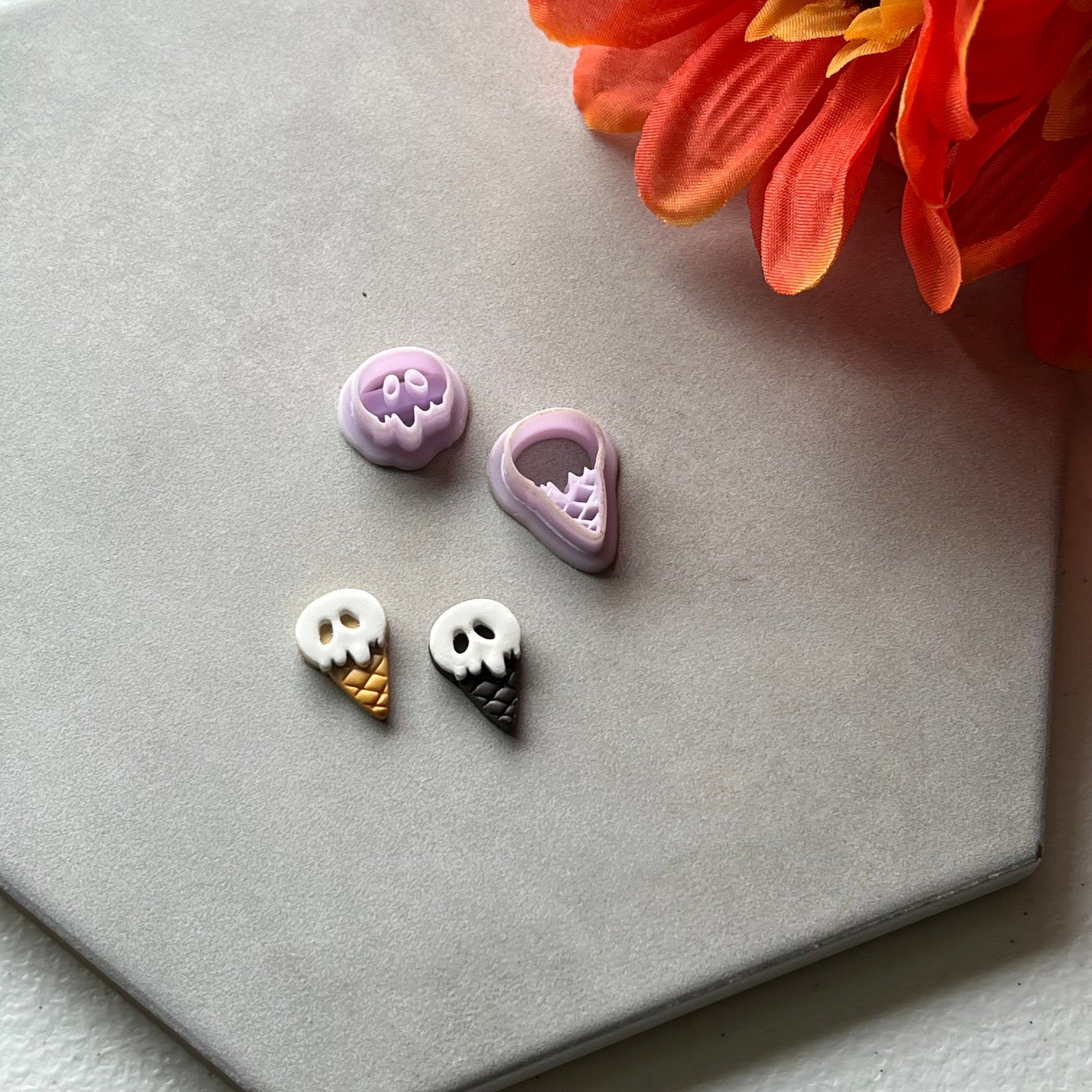 Skull Ice Cream Cutter (set) ClayCurveCutters Skull Ice Cream Cutter (set) ClayCurveCutters