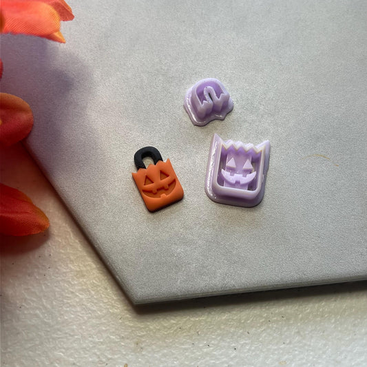 Halloween Bag Cutter | 0.75"-1.25" | Fall Polymer Clay Autumn Clay Cutters Fall Scary Halloween Earrings