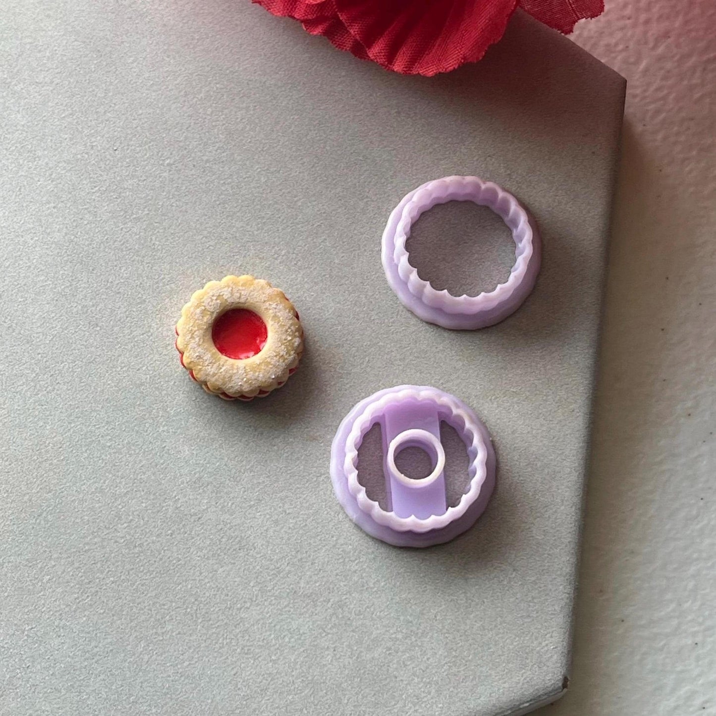 Circle Linzer Cookie Cutter (set) | 0.75"-1.25" | Winter Polymer Clay Holiday Christmas Earrings Autumn Clay Cutters