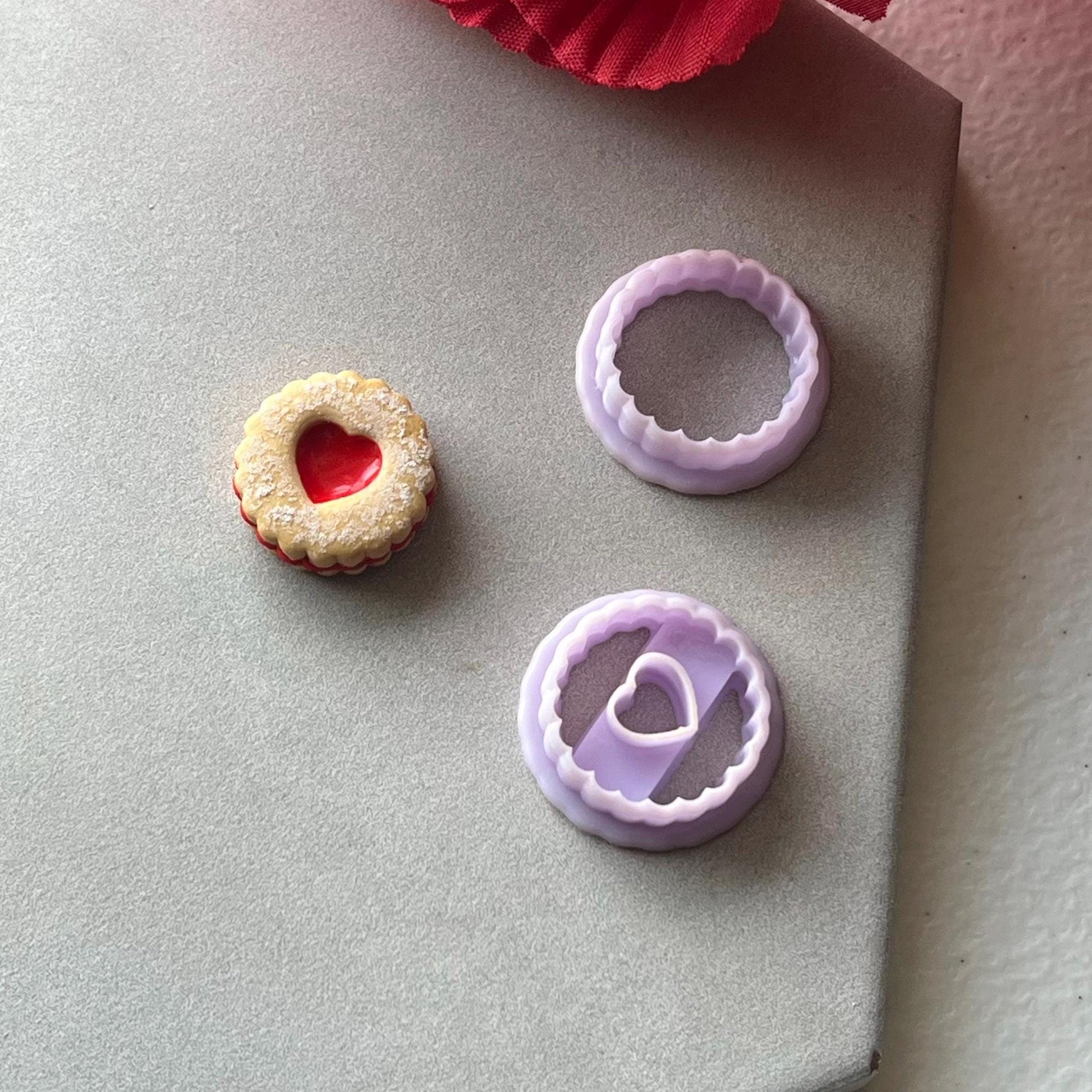 Heart Linzer Cookie Cutter (set) | 0.75"-1.25" | Winter Polymer Clay Holiday Christmas Earrings Autumn Clay Cutters